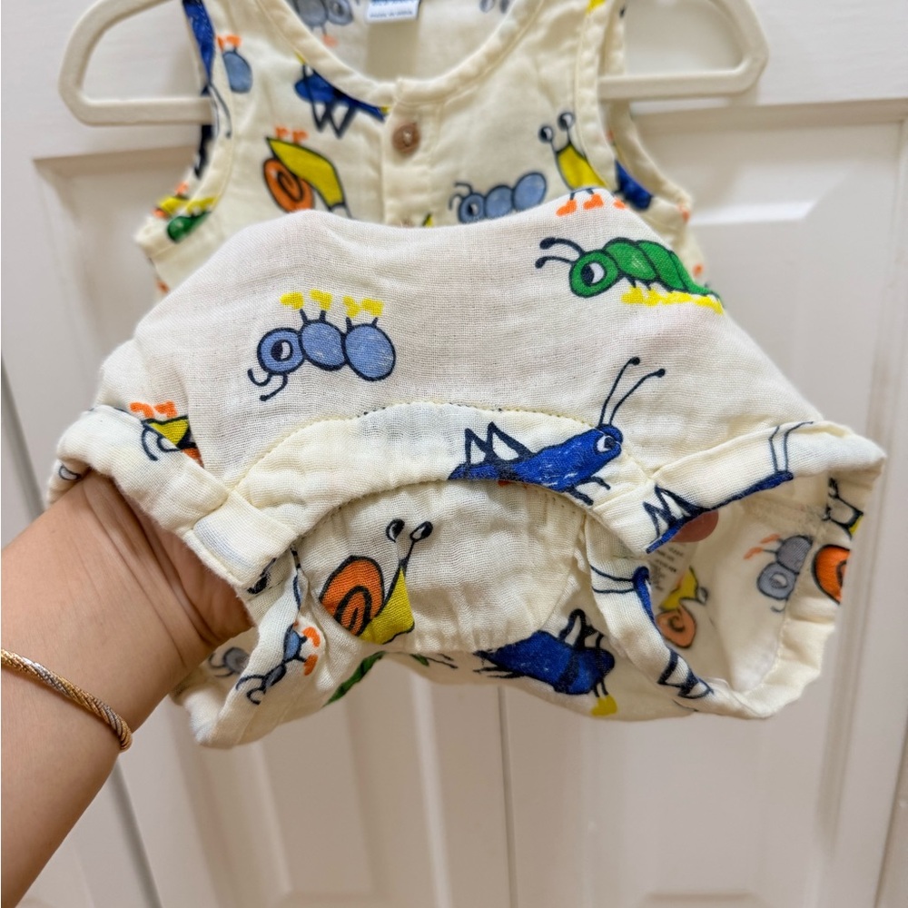Colorful Insect Print Baby Romper - Picture 3 of 4
